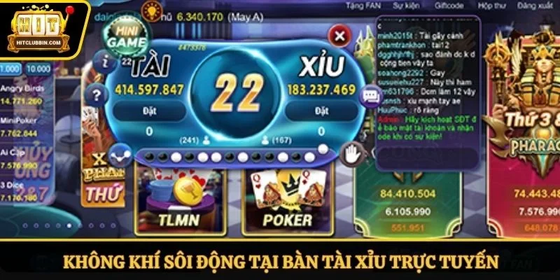 Không khí sôi động tại bàn tài xỉu trực tuyến